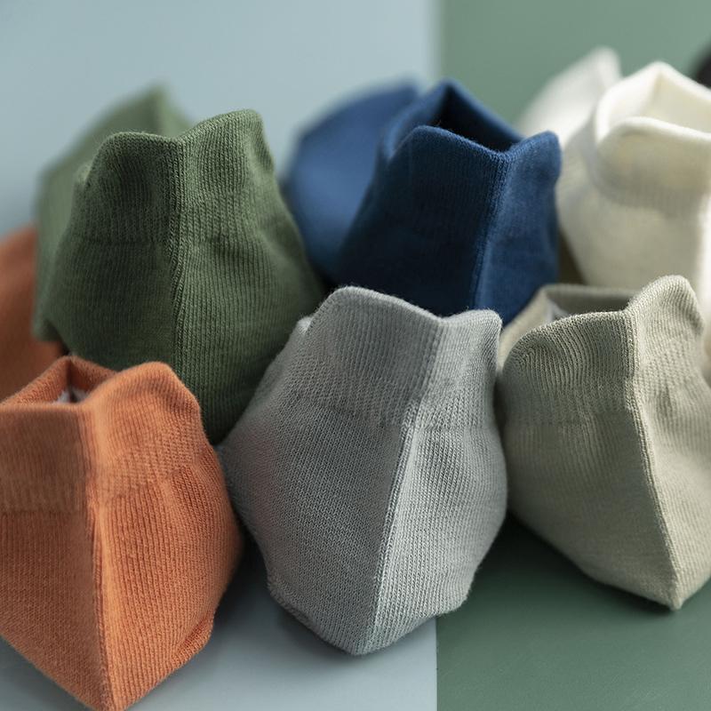 5 пар высококачественных мужских хлопковых дышащих модных разноцветных повседневных носков-лодочек, коротких носков, однотонных носков для мужчин до щиколотки