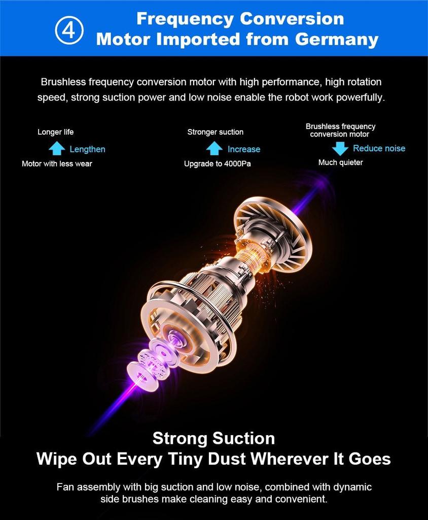 Liectroux L200 Robot Vacuum Cleaner, Max 4000Pa Suction, Smart Mapping, 230ml Electric Control Water Tank