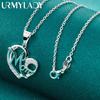 URMYLADY 925 стерлингового серебра сердечко циркон кулон 16-30 дюймов ожерелье для женщин модные ювелирные изделия