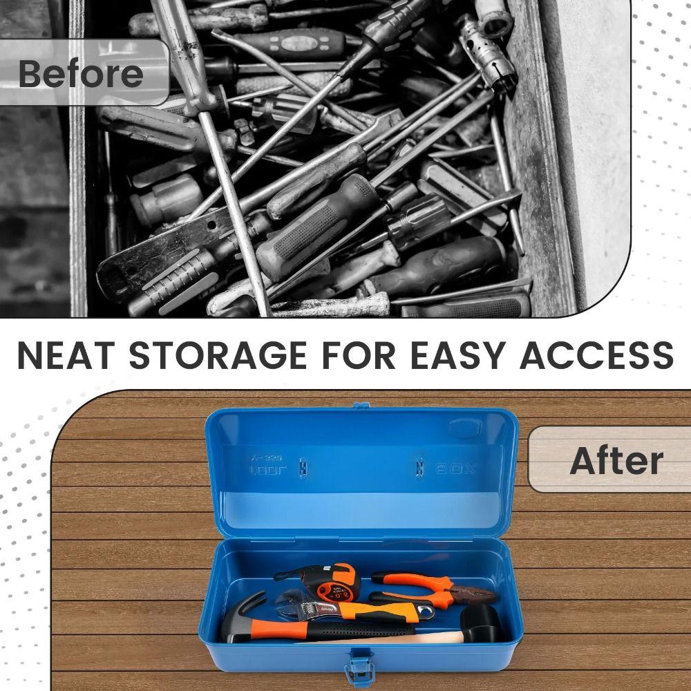Large Tool Box Metal Storage Tools Box Lightweight Hardware Storage Multipurpose Use