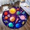 Космическая Вселенная вектор НЛО и множество планет в галактике круглые ковры для спальни Солнечная система детский ковер украшение гостиной