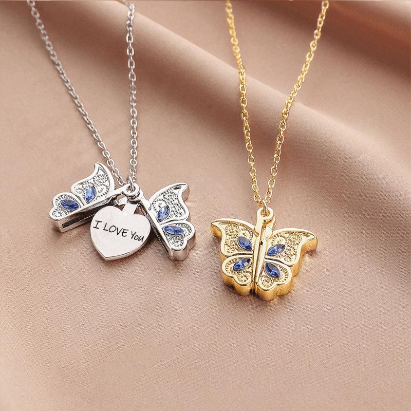 Classic Butterfly Necklace I Love YOU Necklace Animal Butterfly Pendant Charm Jewelry Accessories