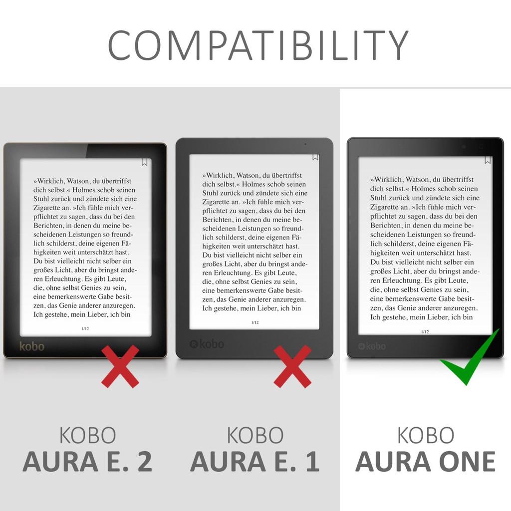 Kwmobile Kobo Aura ONE Compatible Case - Canvas E-Book Cover - Auto Sleep Reader Protective Case Compatible