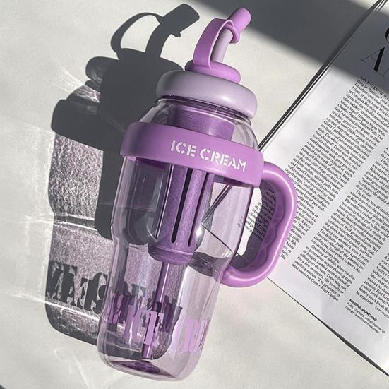 Бутылка для воды 1300 мл с ручками, крышками и трубочками, герметичная кружка для питья, не содержащая бисфенол-А, термостойкая, портативная