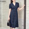Women Casual Lace Embroidery Patchwork Summer Short Sleeve Dress