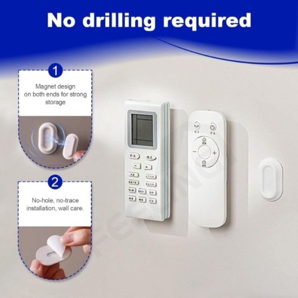 Wall-mounted Magnetic Control Holder Traceless Magnetic Sticker Hook Remote Control Organizers