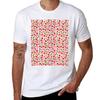 Cherries And Hearts With Background Check Tshirt Casual Loose Short Sleeve Tee For Unisex