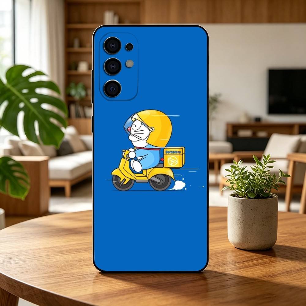 Cute Cartoon M-Doraemon Shockproof Phone Case Black Silicone Soft For Samsung S25,S24,S21,S22,S23,S30,Ultra,S20,Plus,Fe,Lite