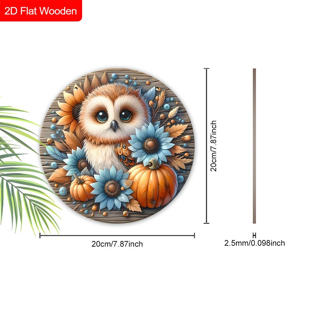 4 Different Styles of Russian Wooden Sign with Owls Pattern, Round Sign for Front Door, Wall Hanging Decor, Ideal Gift for Friend & Family