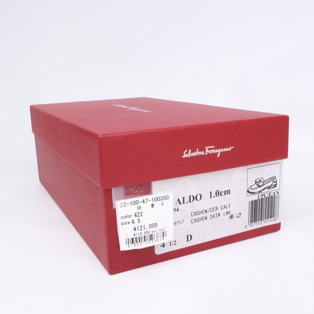 Salvatore Ferragamo 0750594 VIVALDO Vara Ribbon Loafers Shoes 4 1/2 beigeUsed