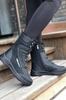 Женские современные стильные модные ботинки, черные зимние сапоги с водоотталкивающей подошвой на нескользящей подошве