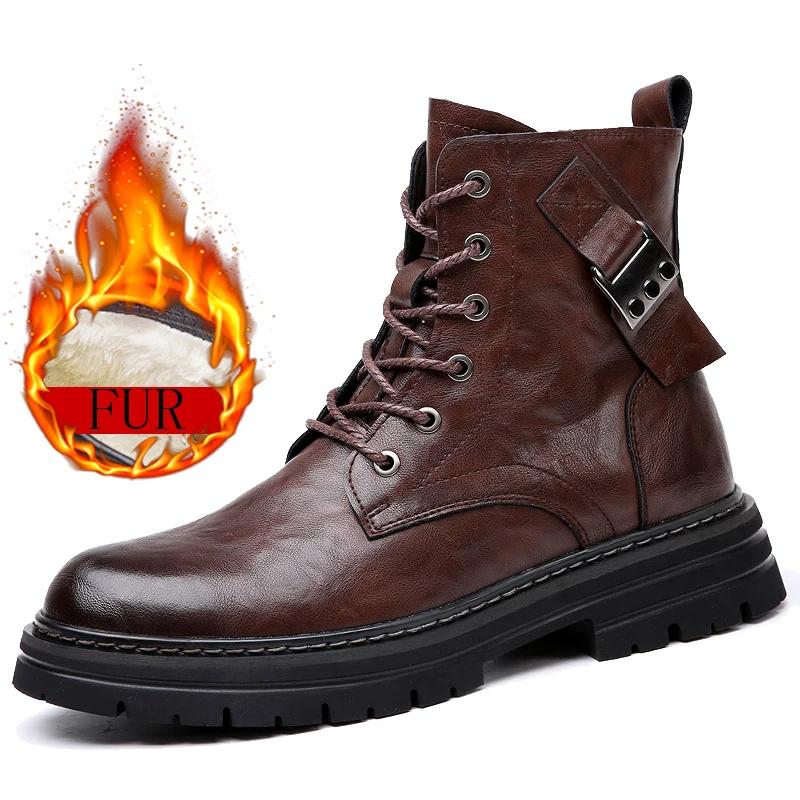 Fashion Fashion Trend Boots Fashion Thick Soled Motorcycle Boots Designer Winter Boot Formal Dress Shoes For Men Leather Ankle Boots