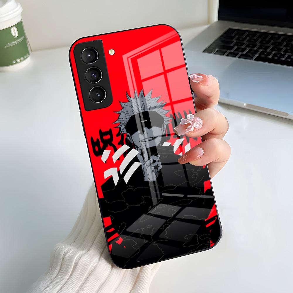 Чехол для телефона J-Jujutsu K-Kaisen G-Gojo для Samsung A56 A36 A26 A16 A15 A25 A35 A55 A14 A34 A24 A54 Стеклянный чехол