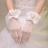 1 Pair Mesh Bow Knot Gloves Short Glove Lace Gloves Women White Satin Gloves Wedding  Ladies/Girls