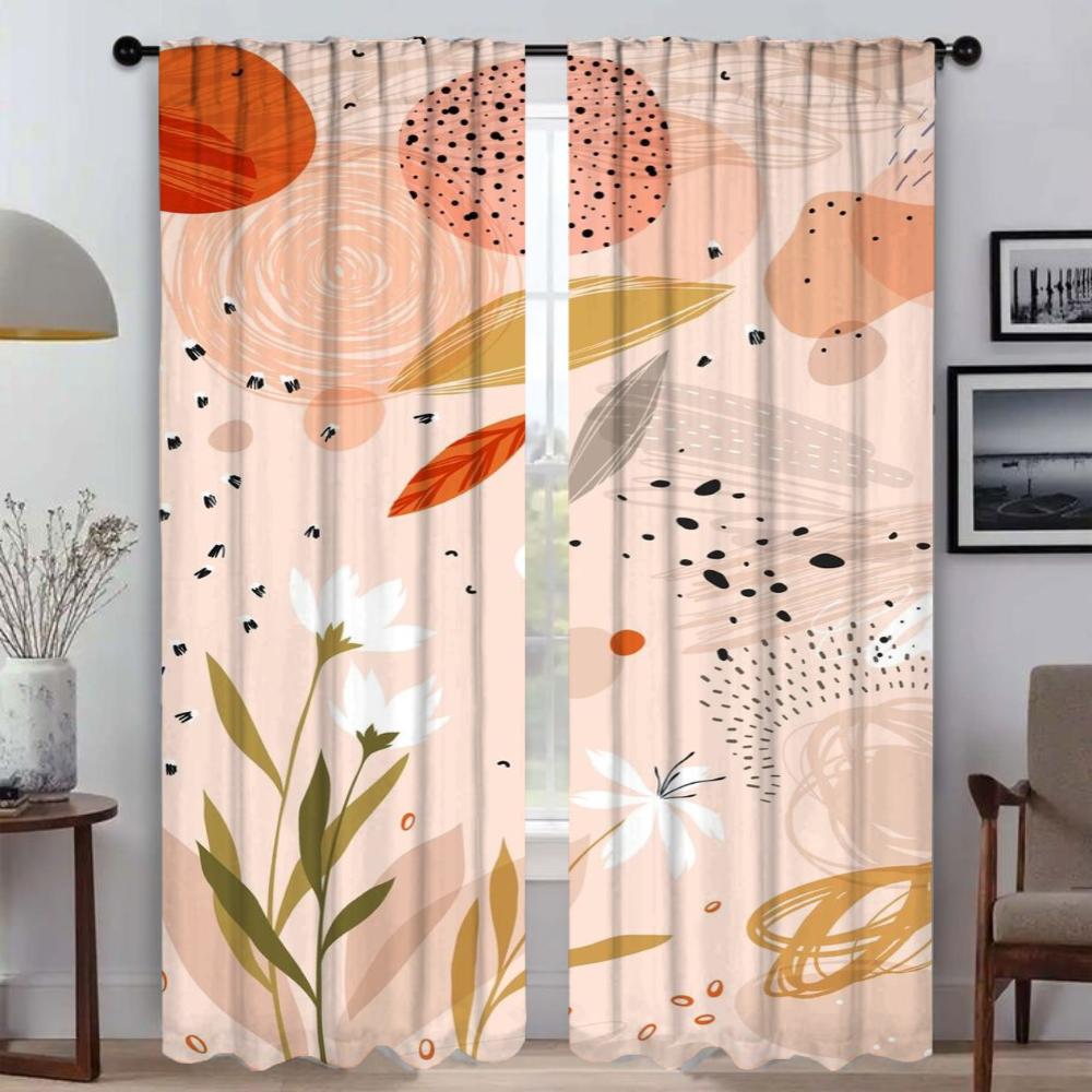 Плотные шторы для гостиной, цветочные шторы для комнаты, 2-х панельные шторы для перегородок, домашний интерьер, шторы для кухни, элегантные