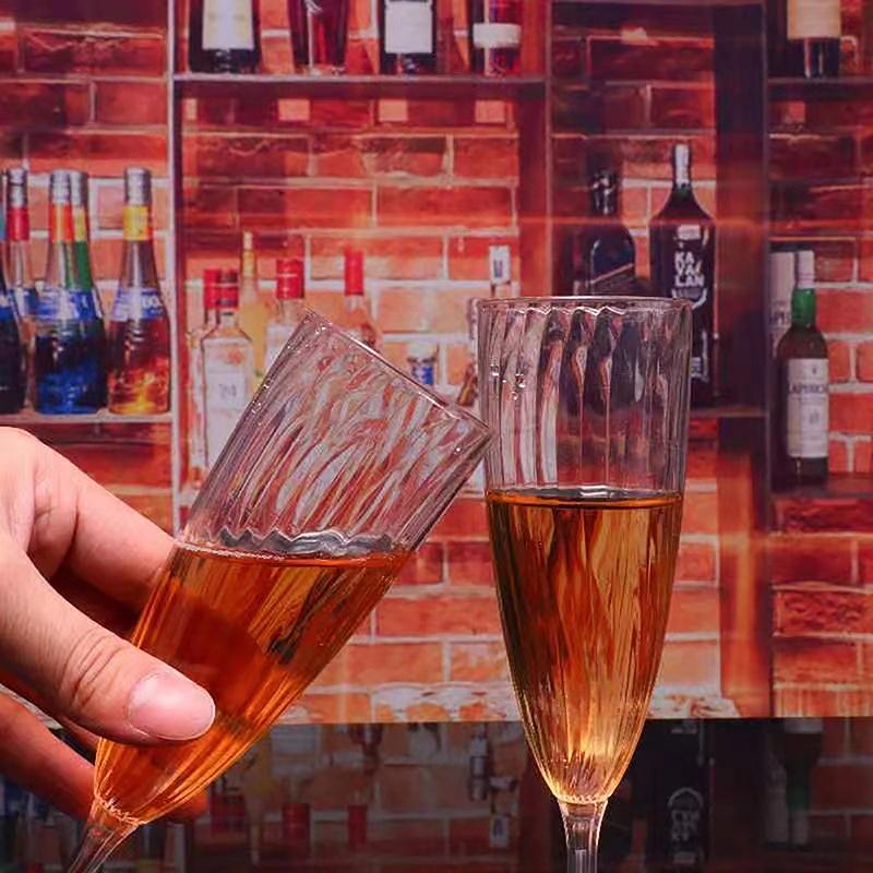 1 шт., прозрачное пластиковое стекло для шампанского, стекло для виски, небьющиеся многоразовые чашки для напитков для свадебной вечеринки, бара, домашнего бокала для вина