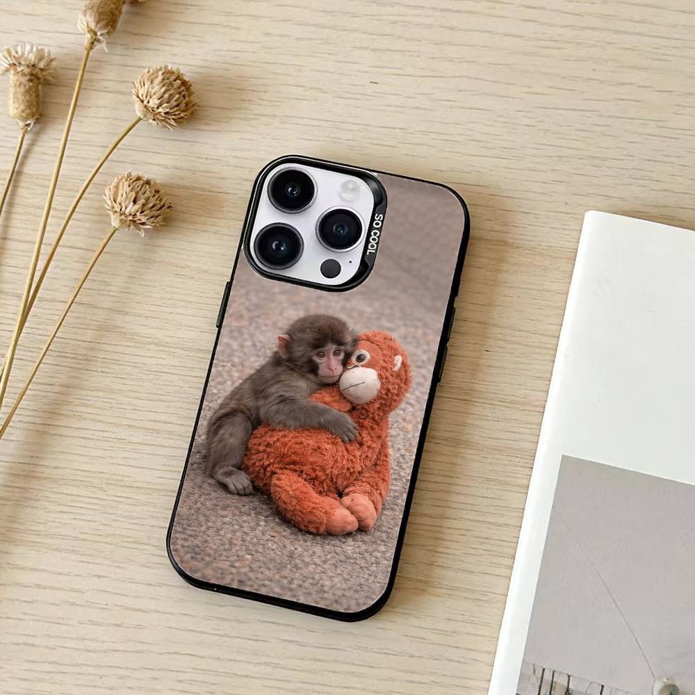 Wallpaper baby monkey Phone Case Color Silver Shell For IPhone 17 16 15 14 13 12 11 Pro Max Plus