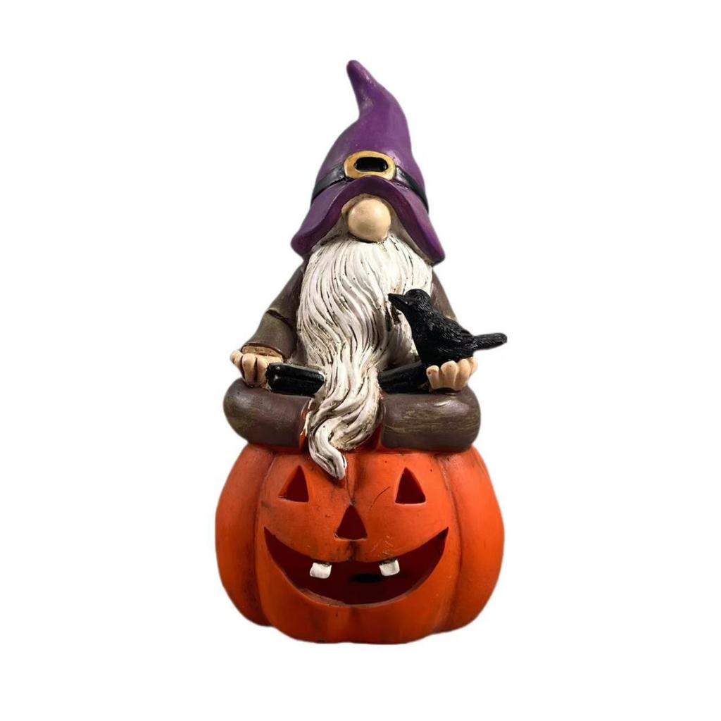 Halloween Ghostface Pumpkin Resin Dwarf Ornament Home Party Atmosphere Decoration Ornament