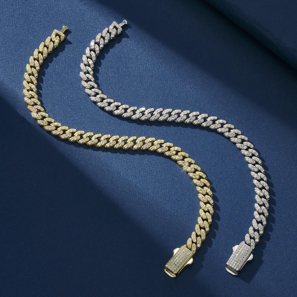 6mm S925 Sterling Silver Iced Out Cuban Link Bracelet Full Paved Moissanite HipHop Fine Jewelry 2.7-3.3 CTW