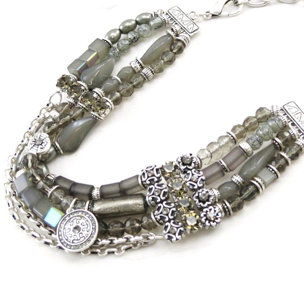 Les Trésors De Lily [E2489] — Дизайнерское колье «Анастейша», серое