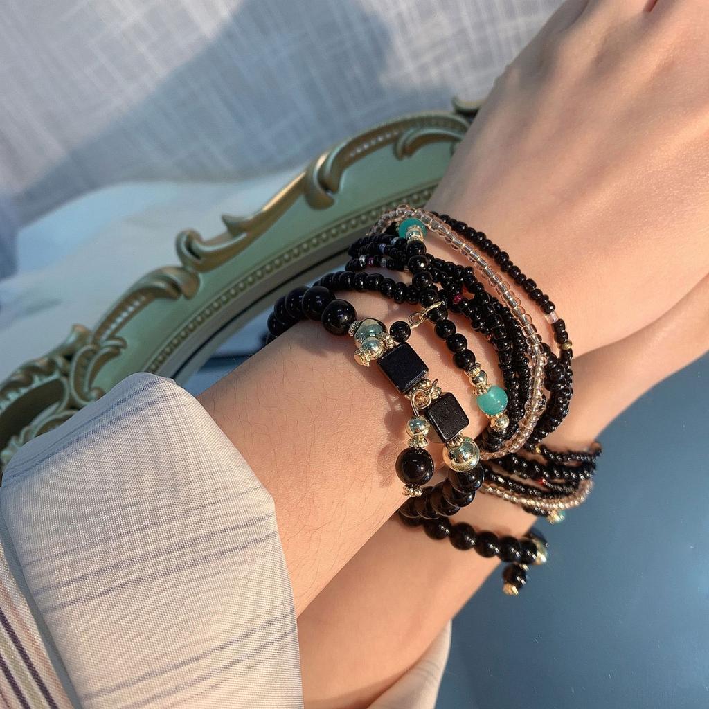 Bohemian  Creative Rice Bead Bead Bracelet 8 Combination Turquoise Elastic Bead Bracelet