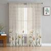 Vintage Flowers Sheer Curtains for Bedroom Living Room Decoration Window Curtain for Kitchen Tulle Voile Organza Drapes