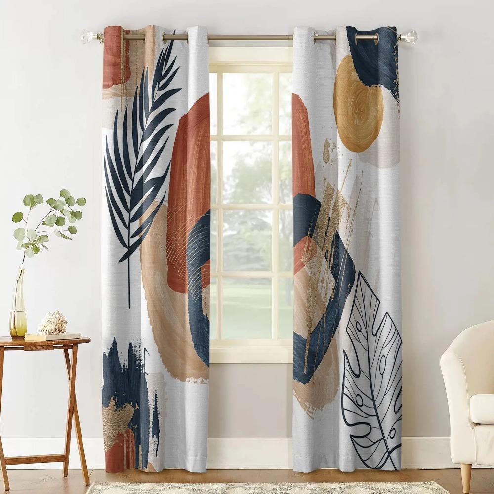 Затемняющие шторы на окна Mid Century Boho Термоизоляционные шторы для спальни, кухни, гостиной, шторы с высокой степенью затемнения