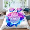 Hamsa Hand Bedding Set Boho Mandala Duvet Cover Set Black Gold Bohemia Bed Set Fatima Hand Bed Linen Lucky Hand Quilt Cover
