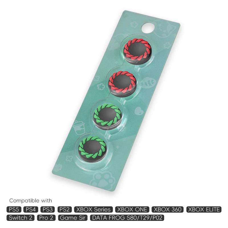 4PCS for Gamesir Gamepad Silicone Analog Joystick Thumbstick Thumb Stick Grip Caps for PS3 PS4 PS5 Xbox 360 Xbox One Controller