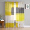 Oil Painting Abstract Geometric Yellow Modern Curtains for Living Room Tulle Curtains Window Sheer for Bedroom Accessories Decor