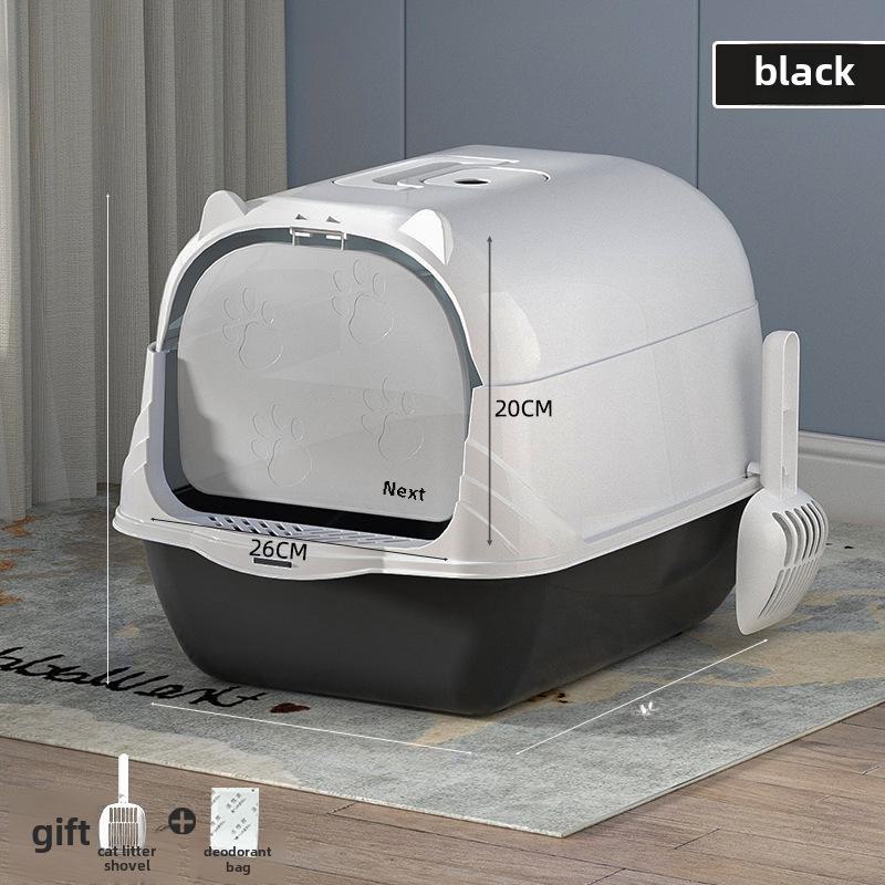 Большой двухцелевой закрытый кошачий туалет с защитой от брызг
