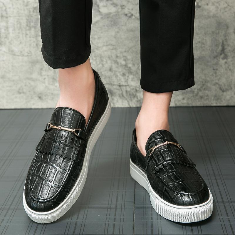 Mens Fashion Casual Pu Leather High-quality Leisure Tooling Shoes Comfortable Inside Handmade Trend Fashion Shoes Driving Shoes