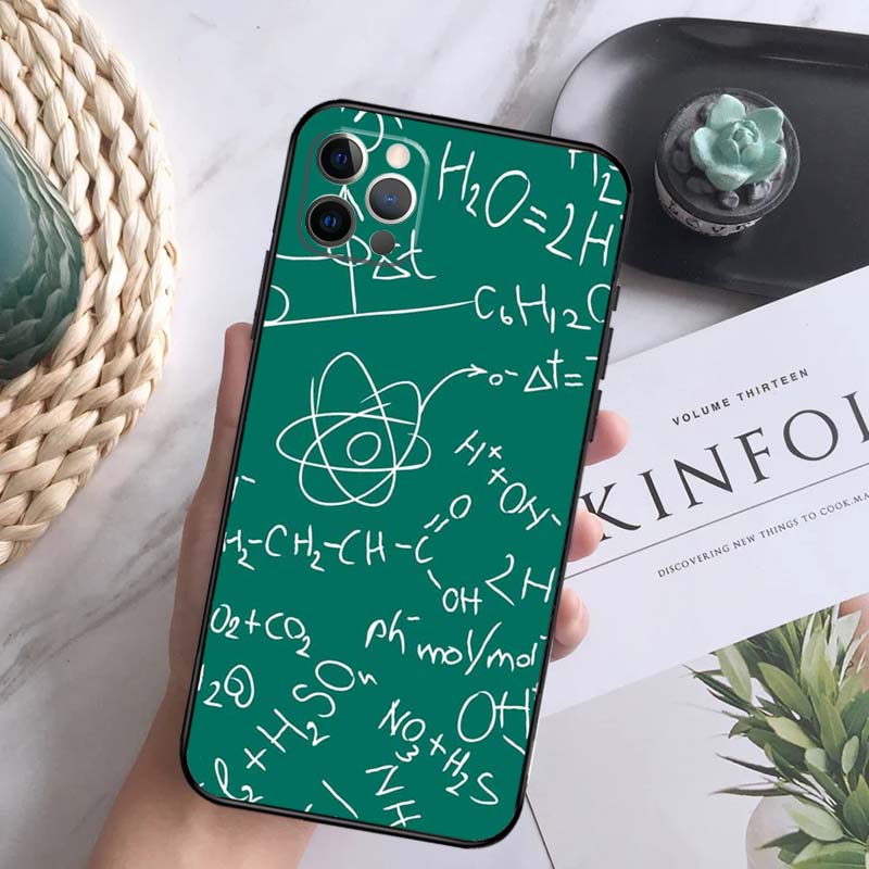 Мозги Наука Математика Физика Формулы Чехол для Телефона Для iPhone 16 15 14 13 12 11 Pro Max 12 13 Mini 7 8 16 Plus X XR XS Max Чехол