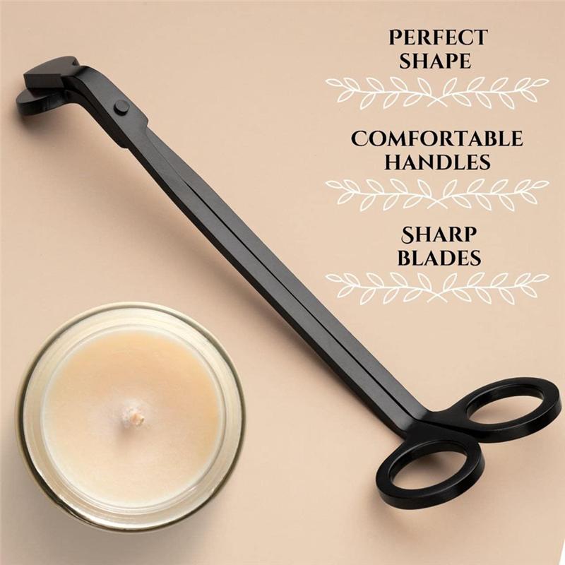 Versatile 3 In 1 Candle Wick Trimmer Candle Accessories Set Black For Candle Care Candle Kit