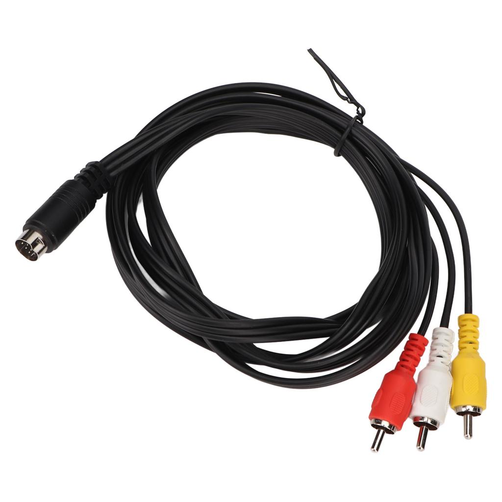 Mini DIN 10 Pin To 3 RCA Cable Male To Male Clear Signal Video Adapter Cord for TV Monitor
