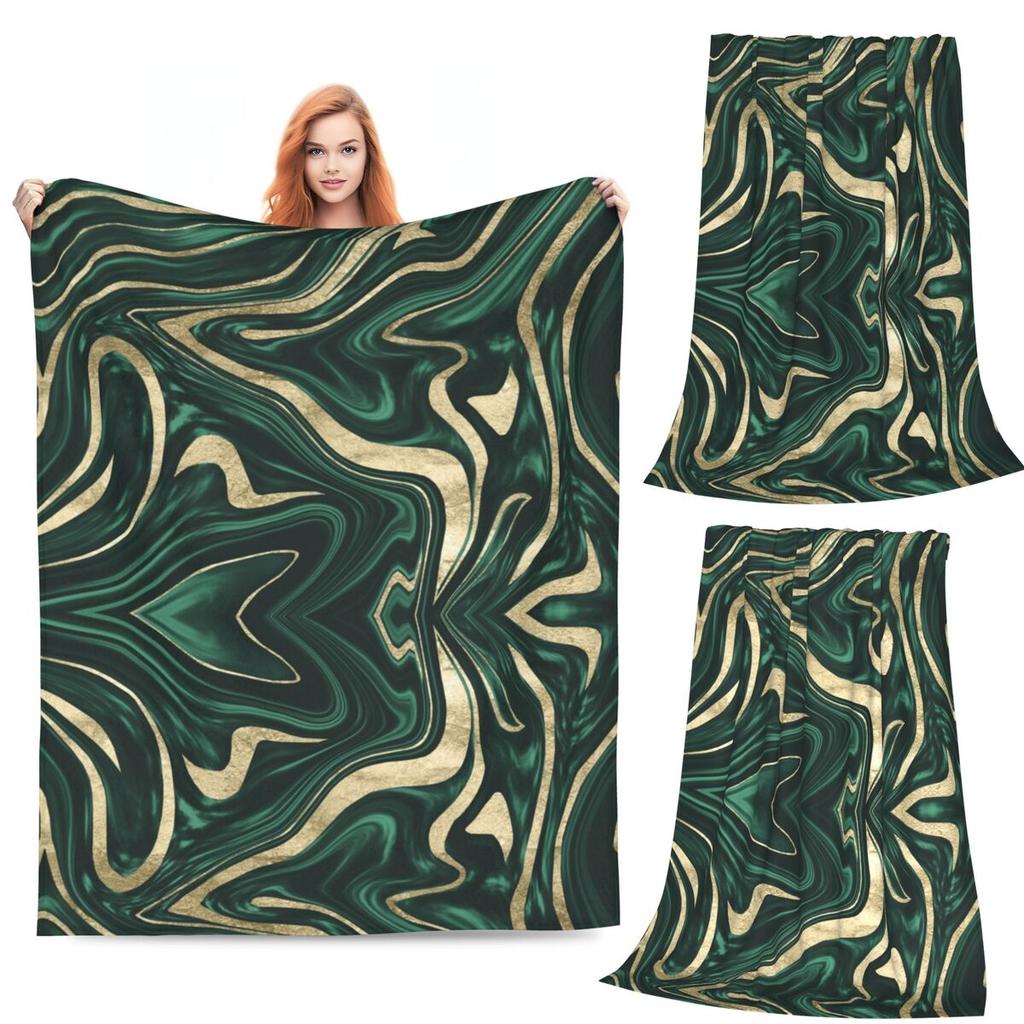 Черный Золотой Мрамор Одеяла Флис Диван Плед Легкий для Дома Спальни Путешествий Пледы Покрывало Одеяло