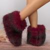 Модные женские зимние сапоги для отдыха на открытом воздухе, роскошные меховые сапоги из искусственного меха лисы, новые модные сапоги WomanPlush Warm Platform Shoes Bottes