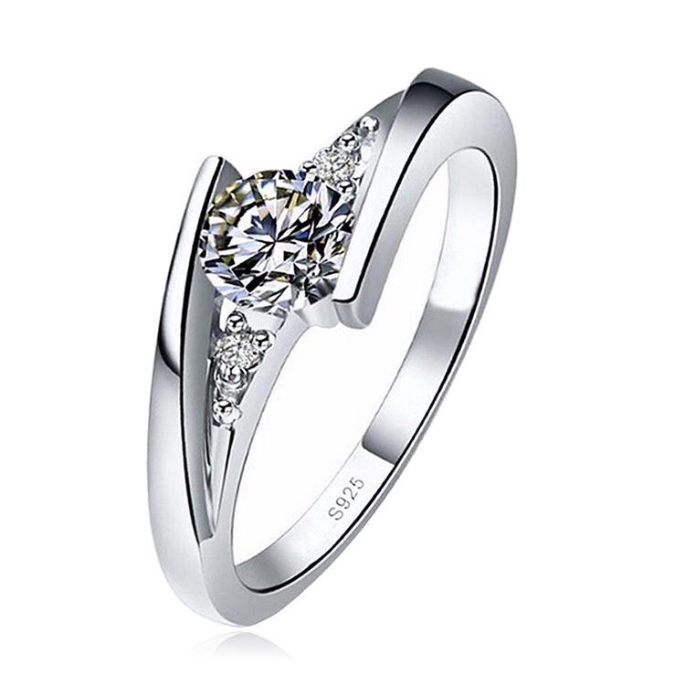 Sanjie Silver-Plated Yuanding Sansheng Women's Wedding Ring - Korean Fashion Jewelry for Couples