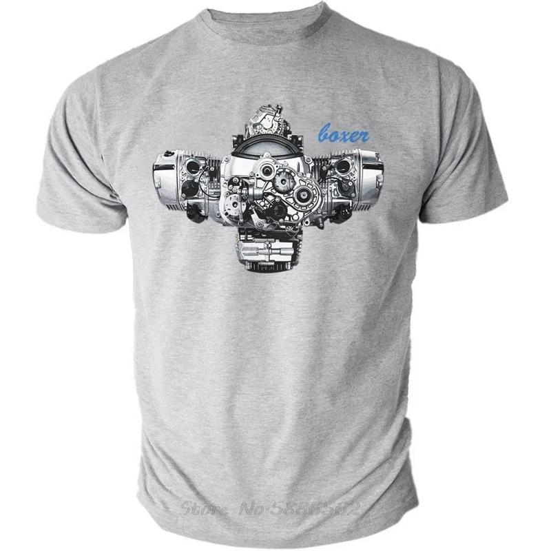 Футболка Boxer Engine R1200 Adventure R1200RT R1200R, хлопковая, с круглым вырезом, летняя, свободного покроя, унисекс, мужская одежда
