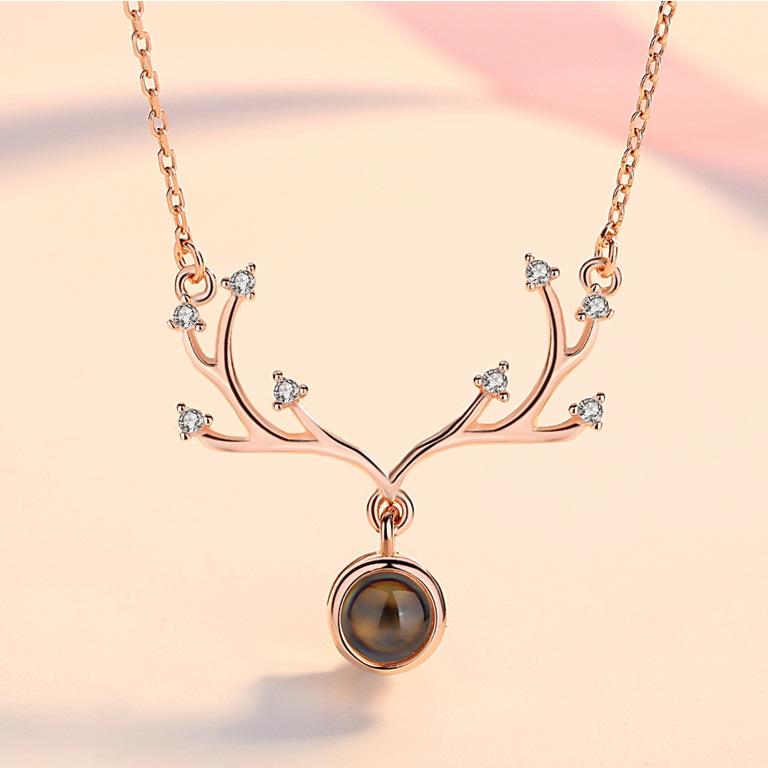 Серебряное ожерелье S925 - Проекция «Я люблю тебя» на 100 языках, Не тускнеющее, Бестселлер, вдохновленный TikTok, для женщин