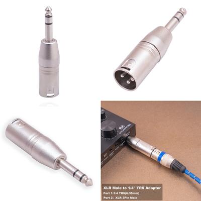 1/4" 6.35мм Штекер на XLR 3-контактный Штекер Гнездо Аудио Адаптер Серебристый Интерфейсный Переходник для Электронного Органа