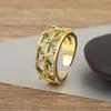 Nidin Hot Sale Personality Design Inlaid Colorful Zircon Open Rings Adjustable For Women Irregular Punk Style Finger Jewelry