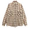 70s Made In USA Vintage Check Pattern Long Sleeve CPO Shirt L Brown Men's Used