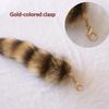 Plush Raccoon Tail Keyring Furry Animal Bag Charm 1pc Faux Fur Keychain with Soft Pompom for Purse and Keys