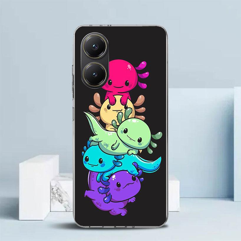 Милый аксолотль Каваи Мягкий чехол для Xiaomi Poco F7 Ultra X7 X6 X5 Pro M7 Чехол для телефона Redmi 15 15C 13 13C 12 12C 10 10C Печатный корпус