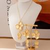 Модный комплект ювелирных изделий ожерелье серьги для женщин дамы