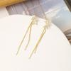Elegant Long Tassel Silver Needle Earrings: High-Grade Exquisite Jewelry for Women, New Light Luxury Star-Style.