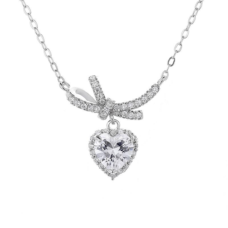 Ожерелье с бантом в виде любви, женская нишевая дизайнерская цепочка на шею, легкая, роскошная, цепочка на ключицу