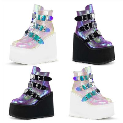 Devilian Bat Style Demon Dark Goth Punk Обувь Лолиты на платформе с бантом Kawaii Обувь Лоли Косплей Туфли на высоком каблуке из искусственной кожи