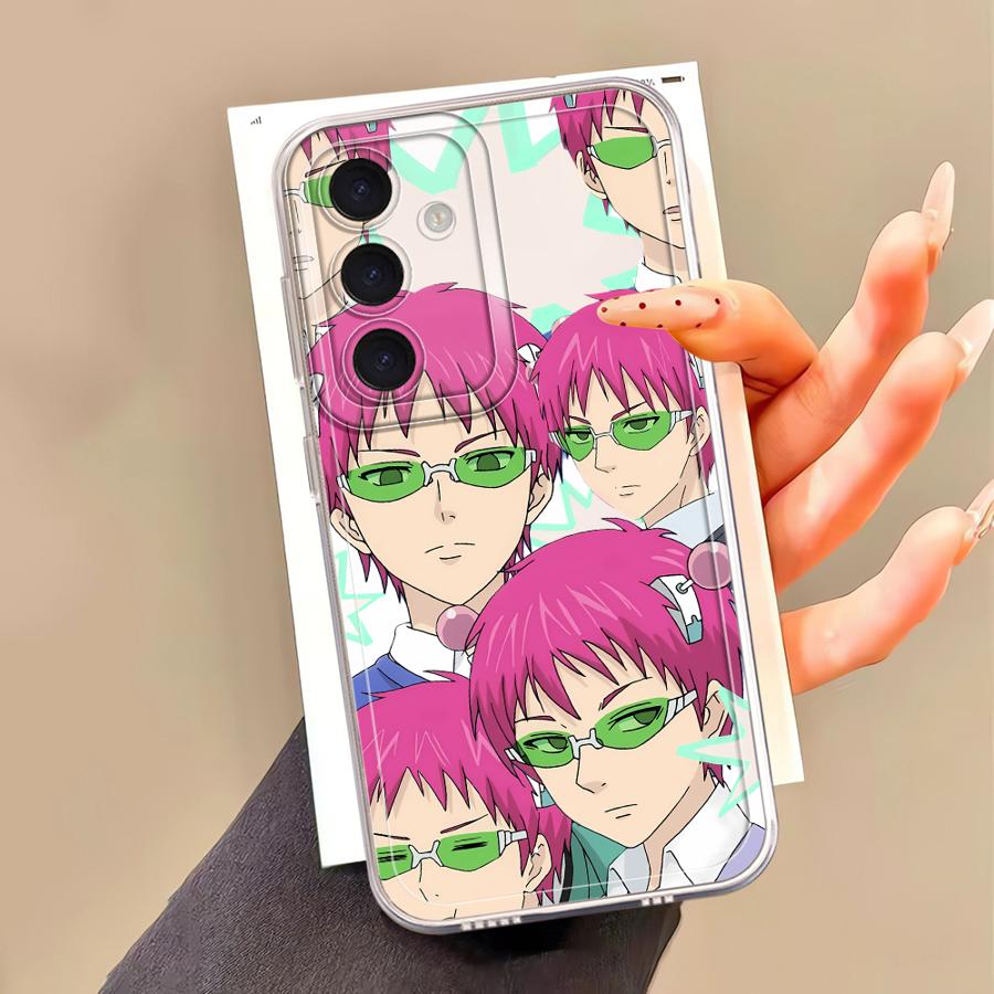 Милый Чехол для Телефона Saiki K-Kusuo для Samsung Galaxy A13 A15 A16 A14 A12 A35 A34 A73 A35 A71 A72 A25 A22 Мягкий Чехол